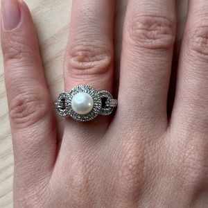 Silver Ring with Pearl Center or Bundle 3 for $30